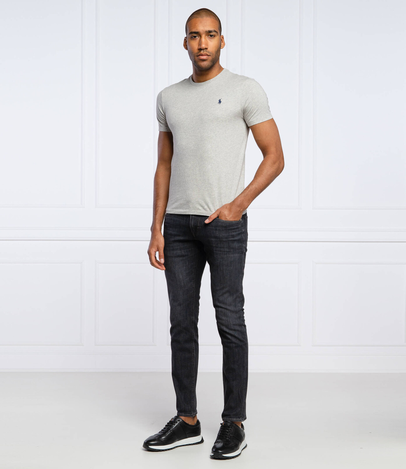 Футболка POLO RALPH LAUREN slim fit, серый — фото 2