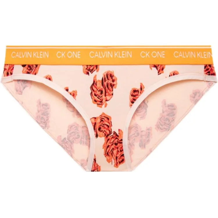 Calvin Klein Женские трусы 1 шт розовые с принтом красной розы