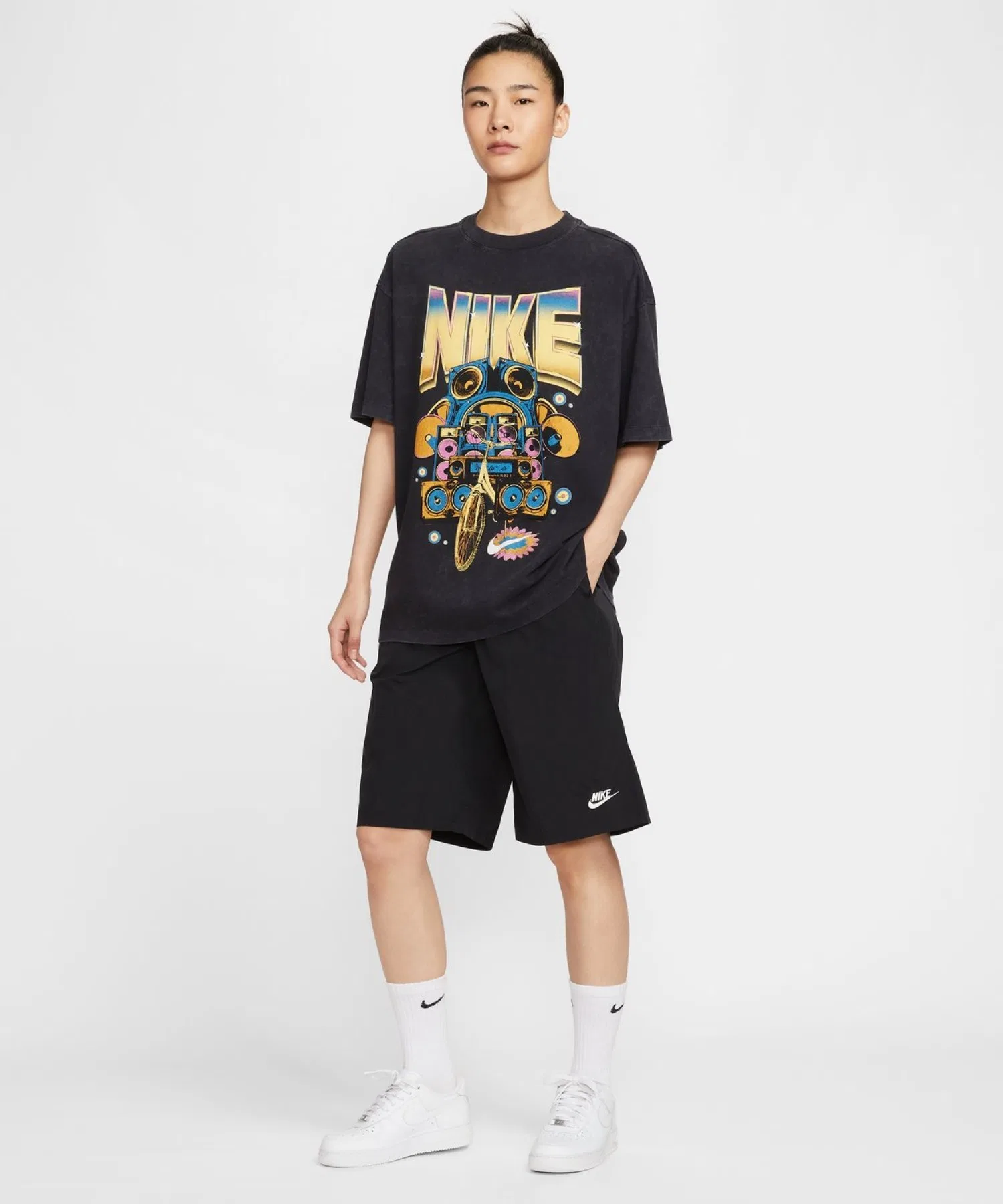 Женские шорты NIKE NSW LONGLINE тёмно-синие — фото 2
