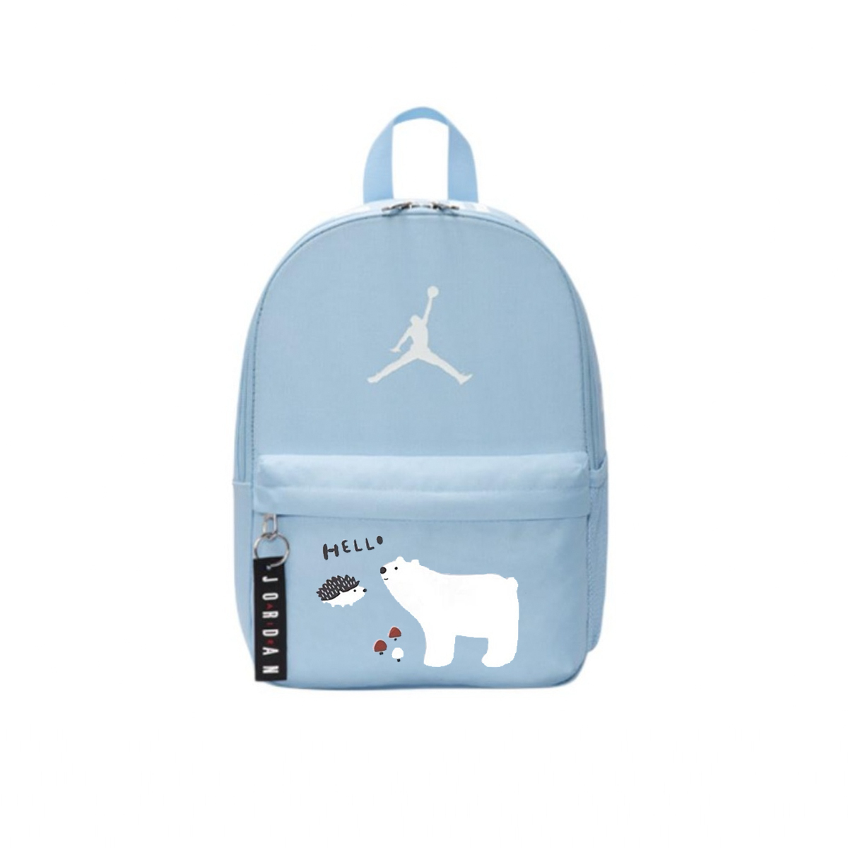 

Jordan Полиэстеровый рюкзак Unisex Blue, Big White Bear