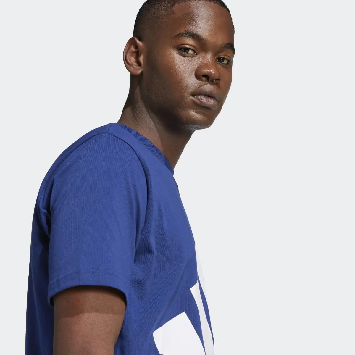 Мужская футболка Essentials с большим логотипом Adidas, синий — фото 3