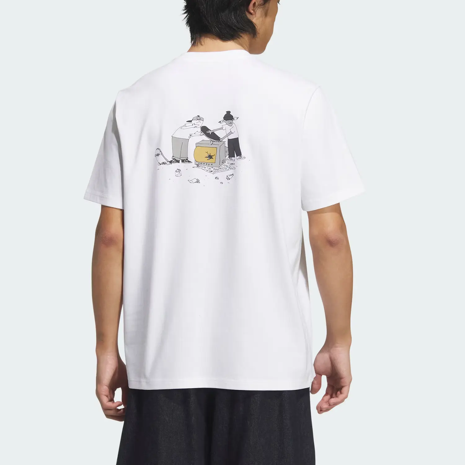 Футболка SS25 HJ TRASH мужская Adidas Originals, белый — фото 4