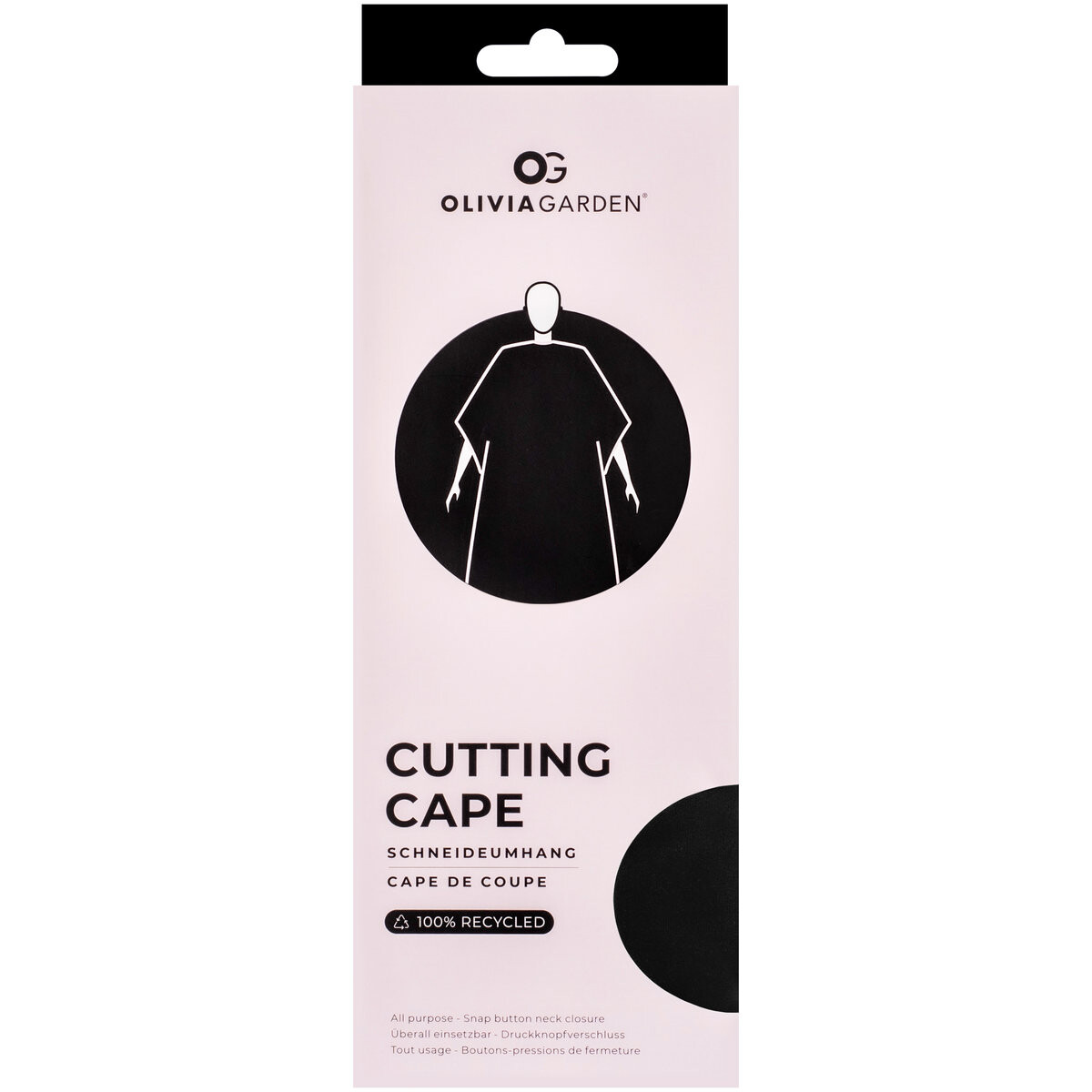 Olivia Garden, Cutting Cape, Водонепроницаемая парикмахерская накидка из экологического материала, Черный — фото 3
