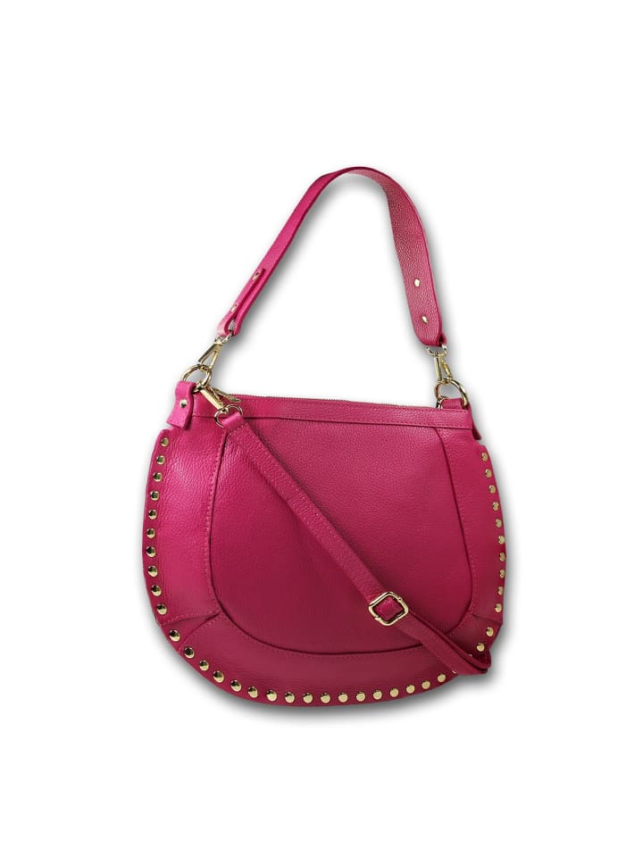 

Кожаная сумка через плечо, сумка Toscanto розовая, примерно 36 см Toscanto