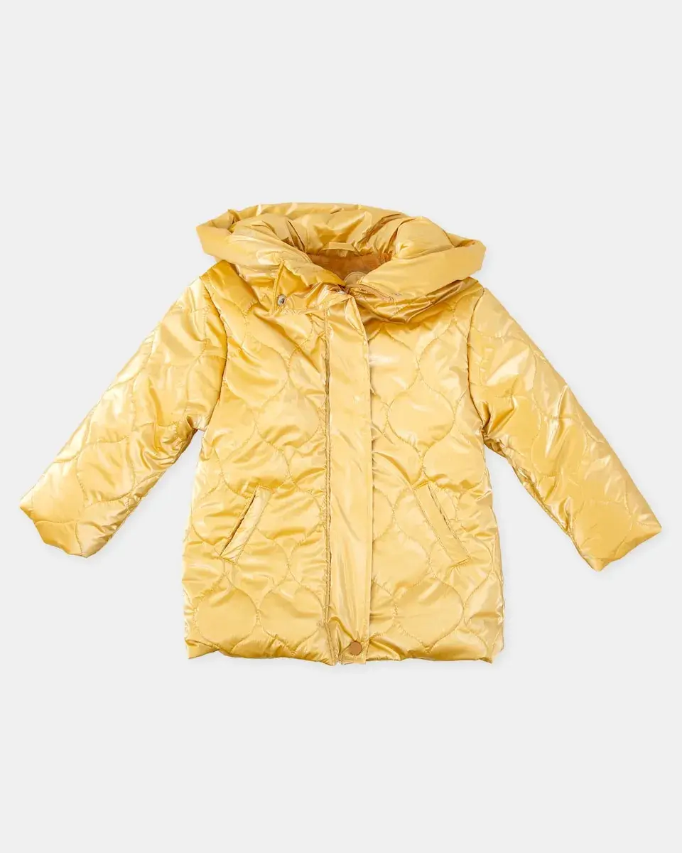 

Детский пуховик с капюшоном, горчичного цвета Tutto Piccolo