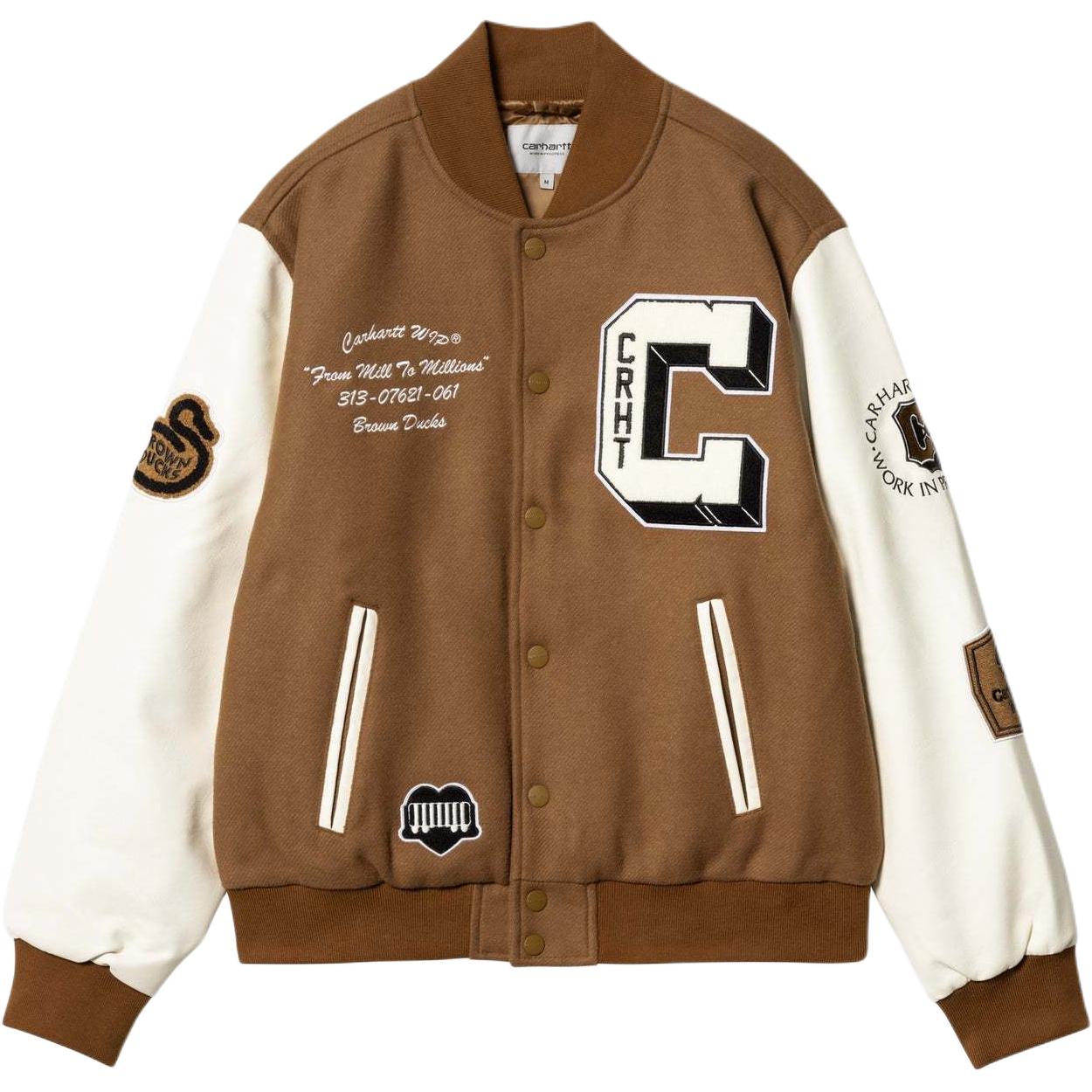 

Carhartt WIP Пуховик-бомбер с утками на пуговицах, Brown