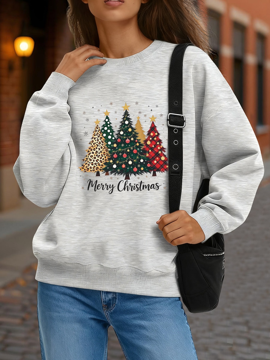 

Свитер LapaPlus Crew neck sweater mit Christmas Print, серый