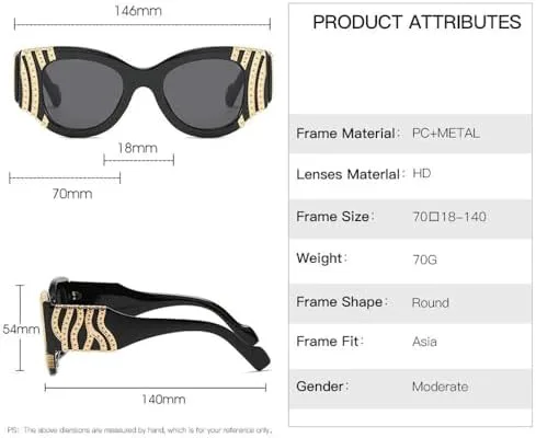 

Новые женские солнцезащитные очки с металлическим декором: классический ретро-стиль, модный тренд с подиума, экстравагантные солнцезащитные очки MTZJH, 6-white-black