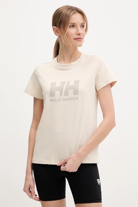 

Хлопковая футболка HH LOGO Helly Hansen, бежевый