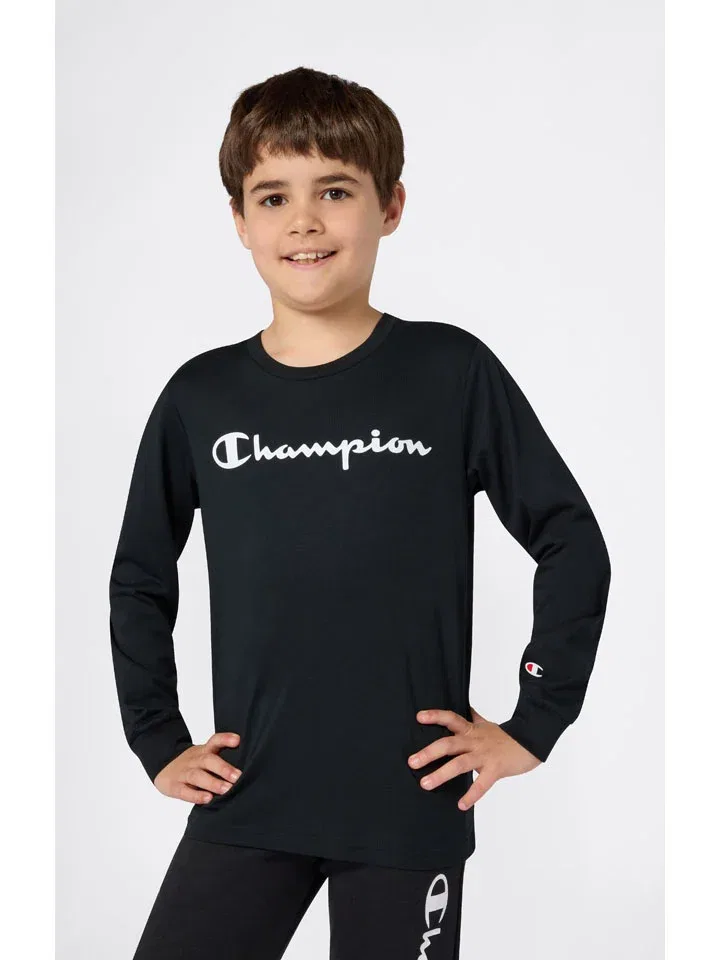 Лонгслив хлопковый Champion, черный