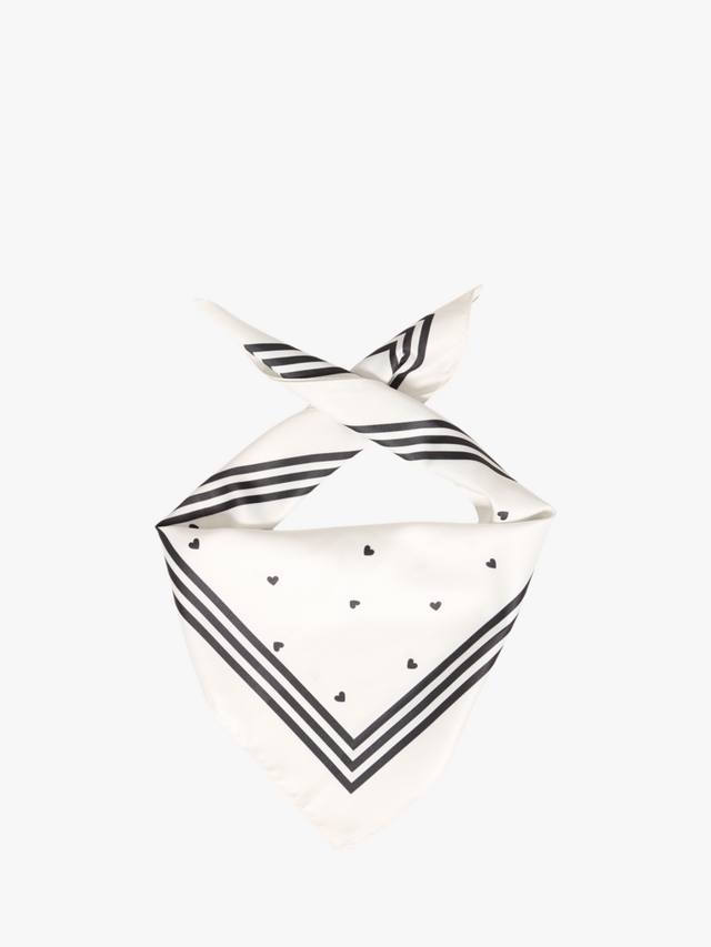 

Aelva шарф с принтом в виде сердечек и полосок ICHI