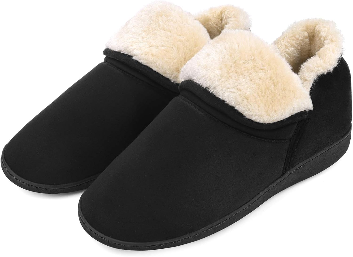 

Мужские домашние тапочки VONMAY на шнуровке с утепленным плюшем и супинатором из памяти формы, черный