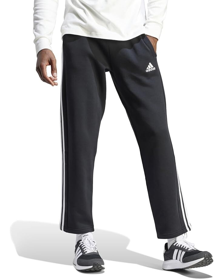 

Брюки adidas Essentials Fleece Open Hem 3-Stripes, черный