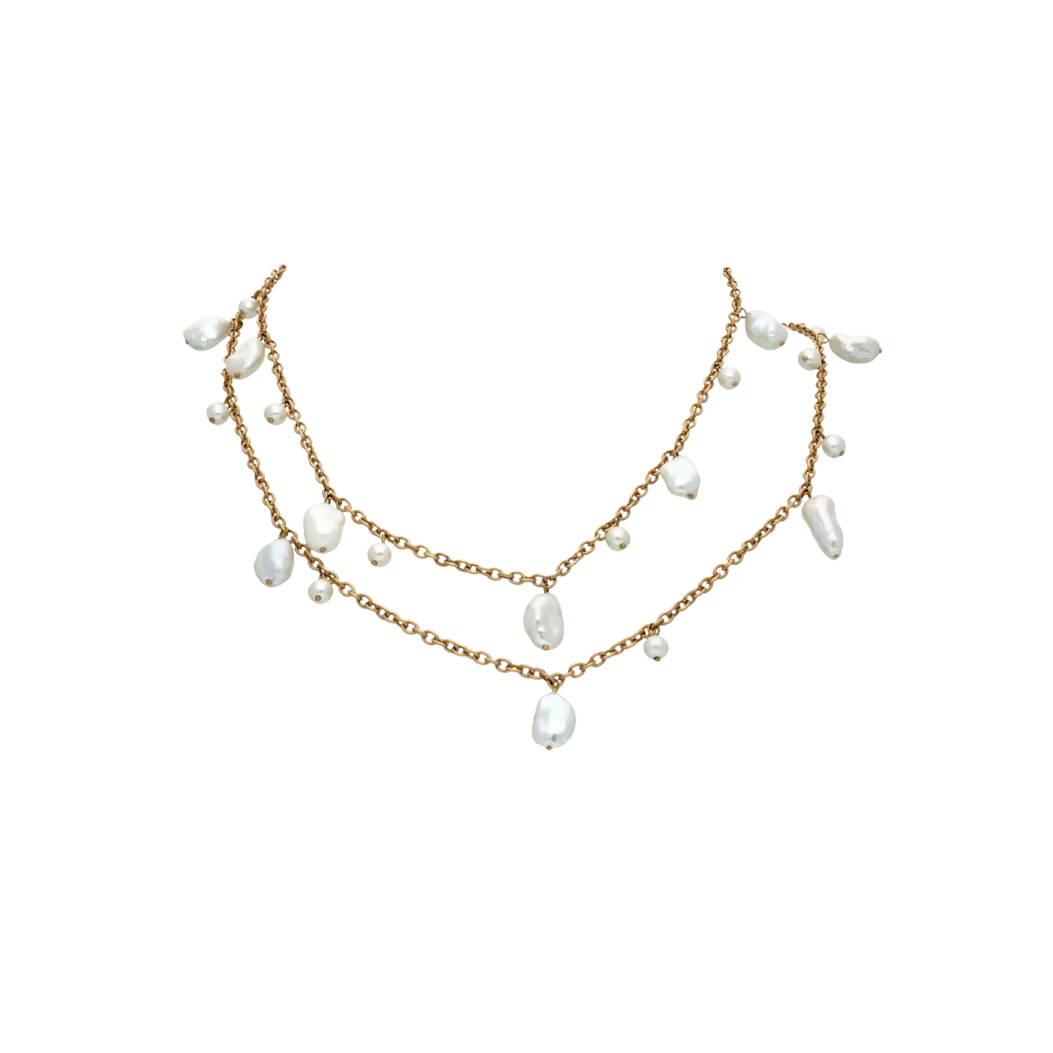 

Колье freevola из розового золота с белым жемчугом Mimi