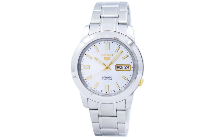 

SEIKO Мужские часы с автоматическим механическим механизмом, стальной браслет, 38 мм, серебристый циферблат