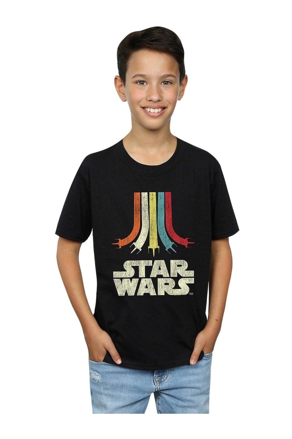 

Радужная хлопковая футболка Star Wars, черный