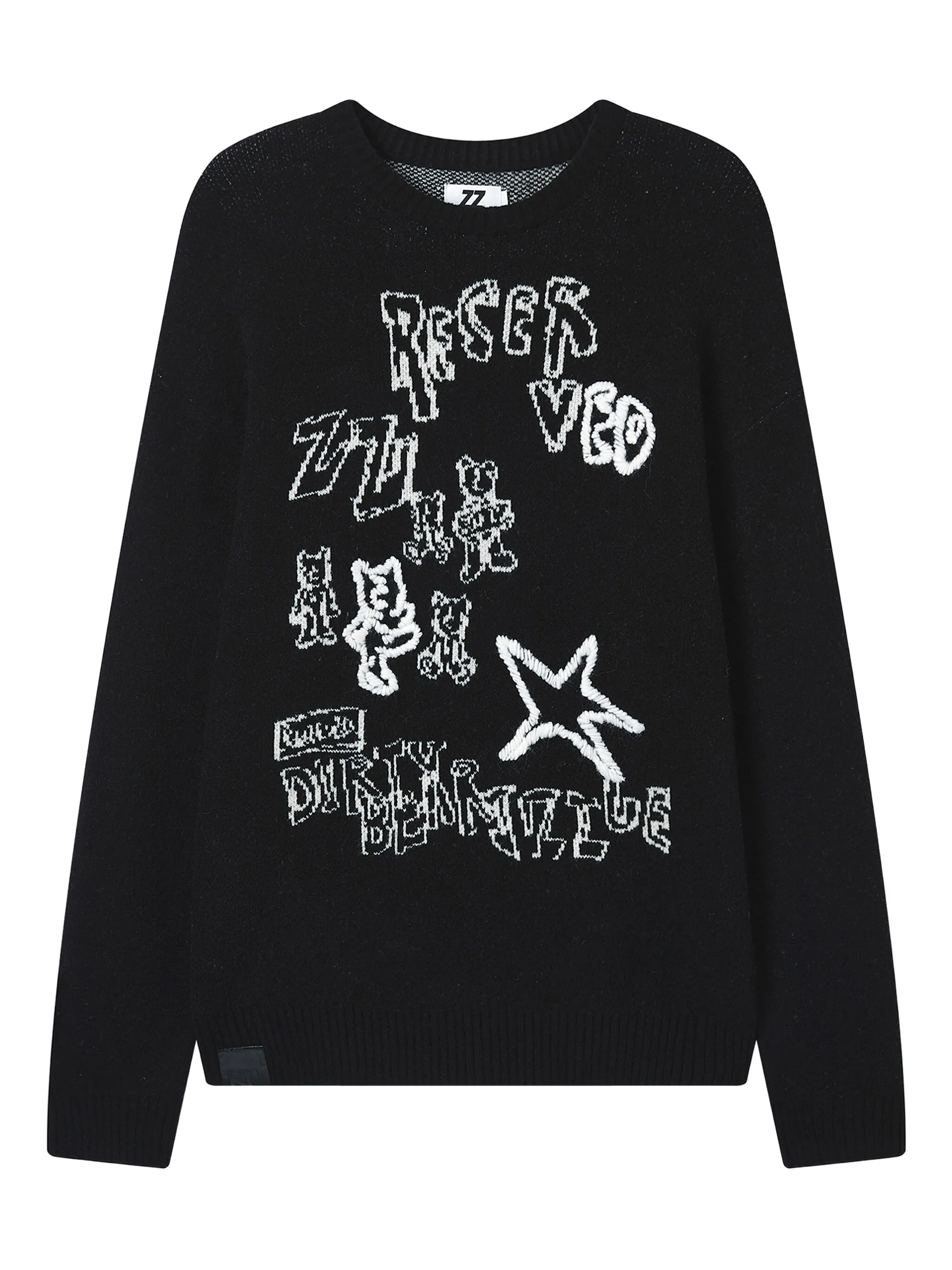 

Свитер с круглым вырезом и графичным принтом Izzue, черный