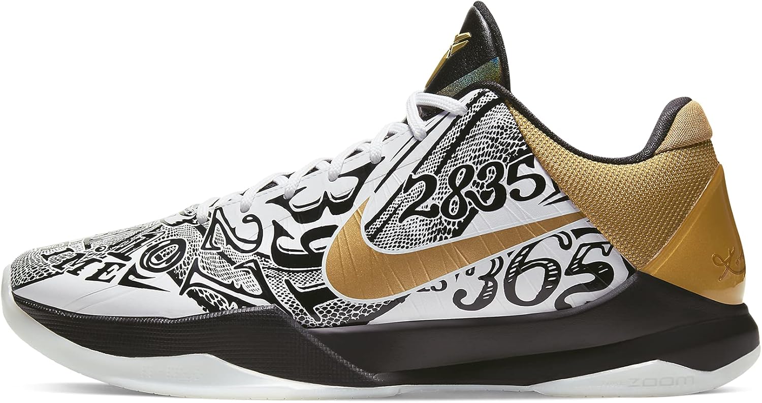 Мужские кроссовки Nike Kobe 5 Protro 5 Rings Concord/Midwest Gold, модель Cd4991 400 - размер, красный — фото 2