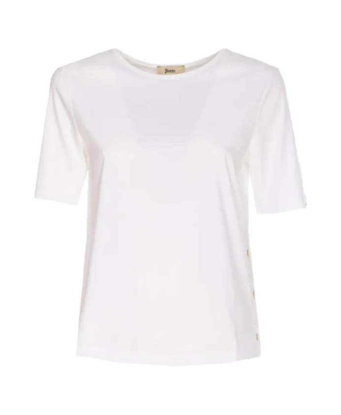 

Хлопковая футболка с монограммой и люрексовыми деталями. Herno, белый