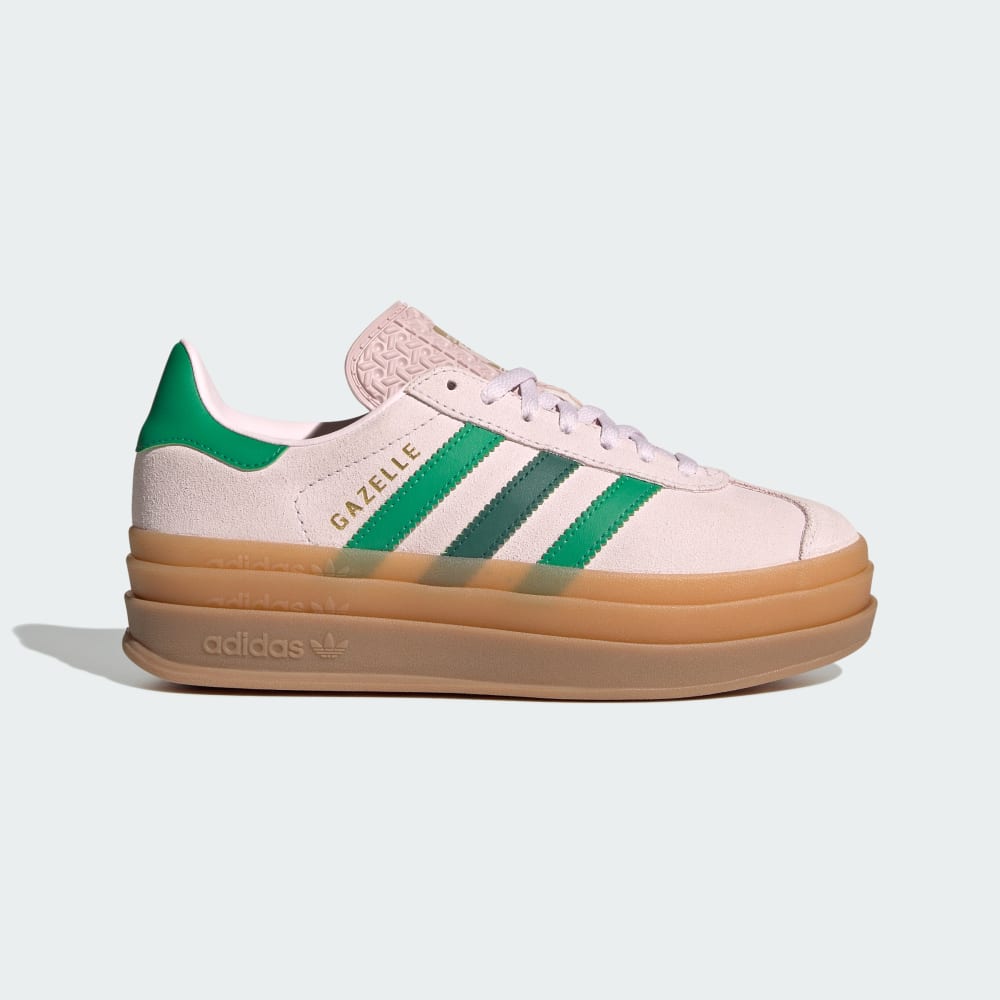 

Кроссовки Adidas Gazelle Bold Shoes Kids, цвет Almost Pink/Court Green/Gold Metallic