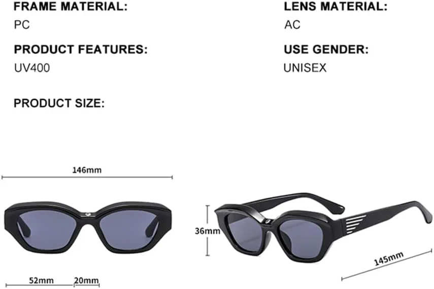 

Солнцезащитные очки в стиле ретро для женщин и мужчин, винтажные солнцезащитные очки с защитой от УФ-излучения UV400 для вечеринок на открытом воздухе HCPIHF, 3