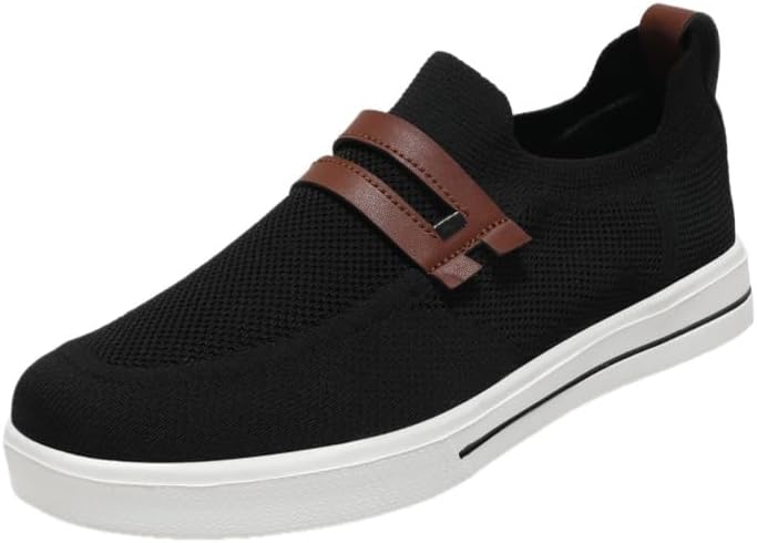 

Мужские повседневные лоферы, кроссовки для ходьбы, сетчатые деловые оксфорды, рабочая легкая обувь, ортопедическая, с мягкой подошвой, слипоны Hhhchpm, черный