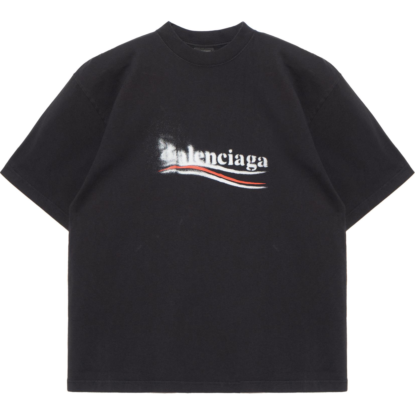 

Политический трафарет Футболка Balenciaga, Черный