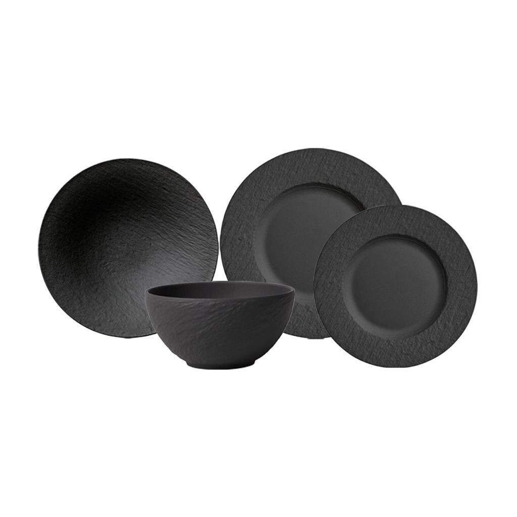 

Набор посуды Villeroy & Boch Manufacture Rock, 4 предмета, черный
