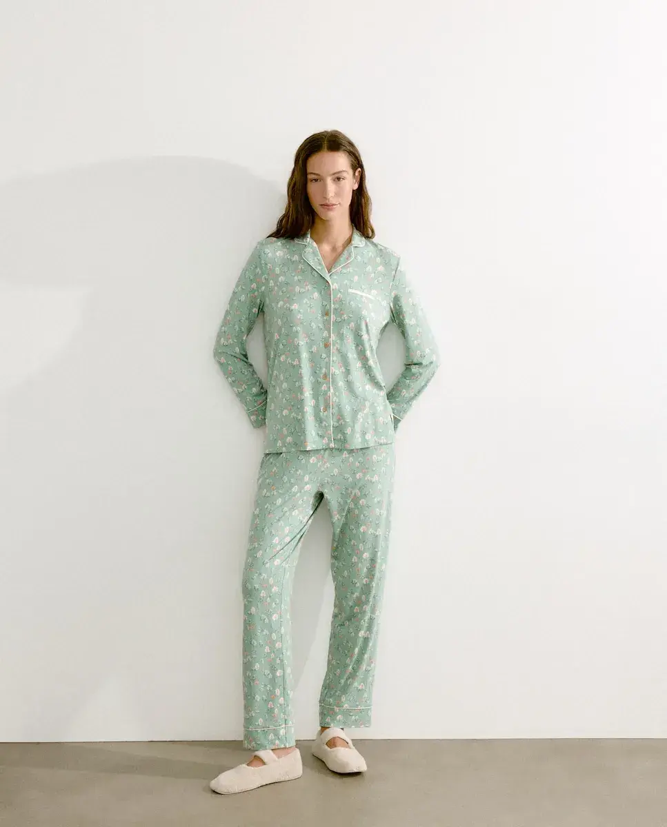 

Женская пижама-рубашка с принтом Énfasis, зеленый