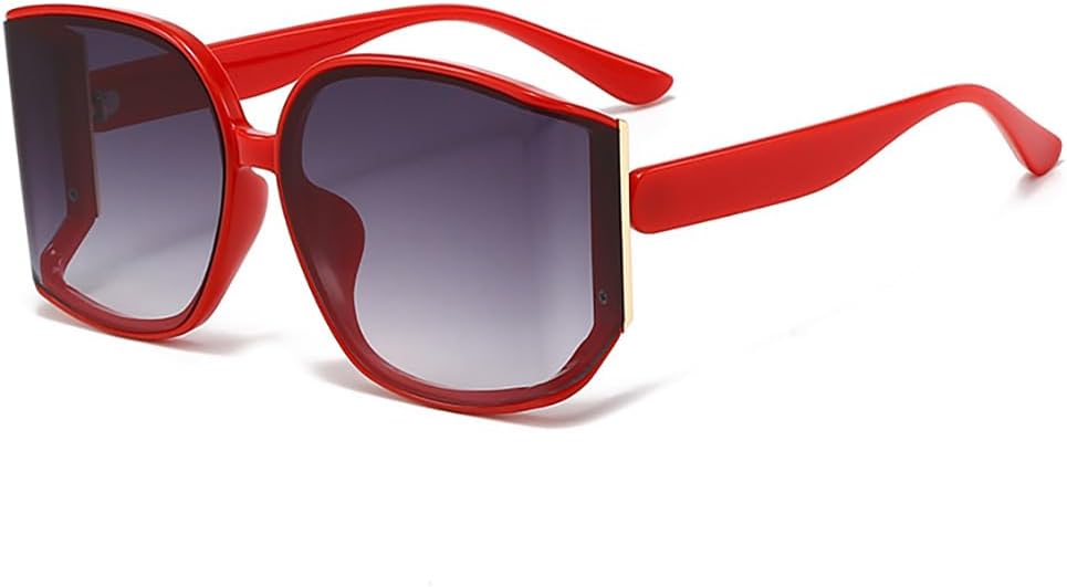 

Модные квадратные солнцезащитные очки большого размера для женщин и мужчин, с облегающей оправой, футуристические солнцезащитные очки, дизайнерские модные очки Azoxus, Red