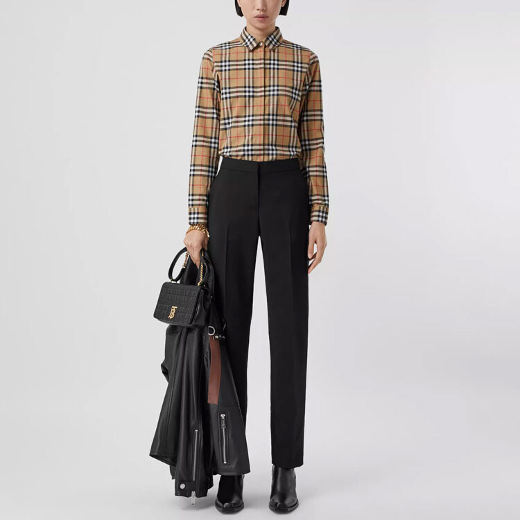 Рубашка женская Burberry, клетчатая, желтый — фото 3