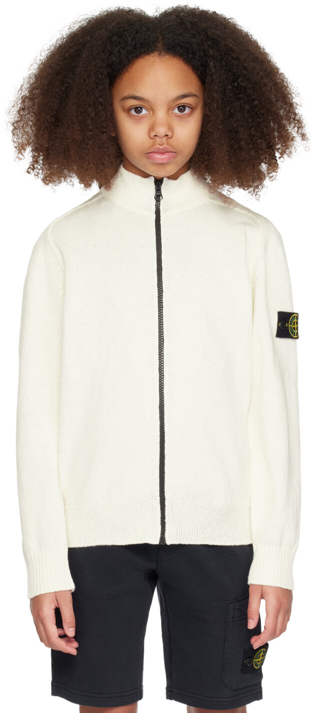 

Детский Off-White Свитер На Молнии Белый Stone Island Junior