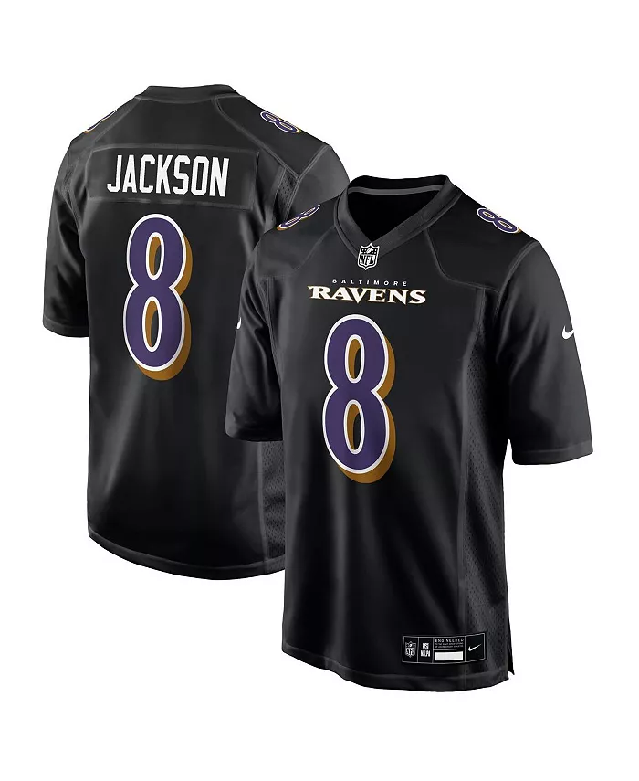 

Мужская модная футболка Lamar Jackson Carbon Black Baltimore Ravens Nike