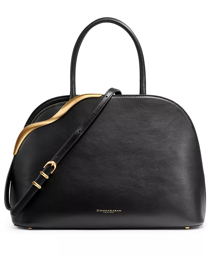 

Кожаная сумка Malverne с двойной верхней ручкой Donna Karan New York, серый