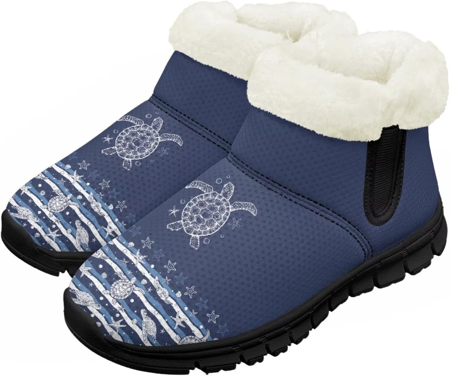 

Детские зимние сапоги теплые водонепроницаемые снежные сапожки с меховой подкладкой для мальчиков и девочек, малыш/маленький ребенок/старший ребенок Pzuqiu, Sea Turtle