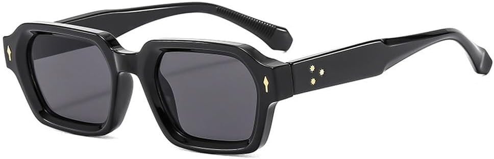 

Женские солнцезащитные очки квадратной формы, модные градиентные линзы, защита от УФ-излучения UV400; мужские солнцезащитные очки в стиле ретро с заклепками, двухцветные LXLHWN, Black Gray