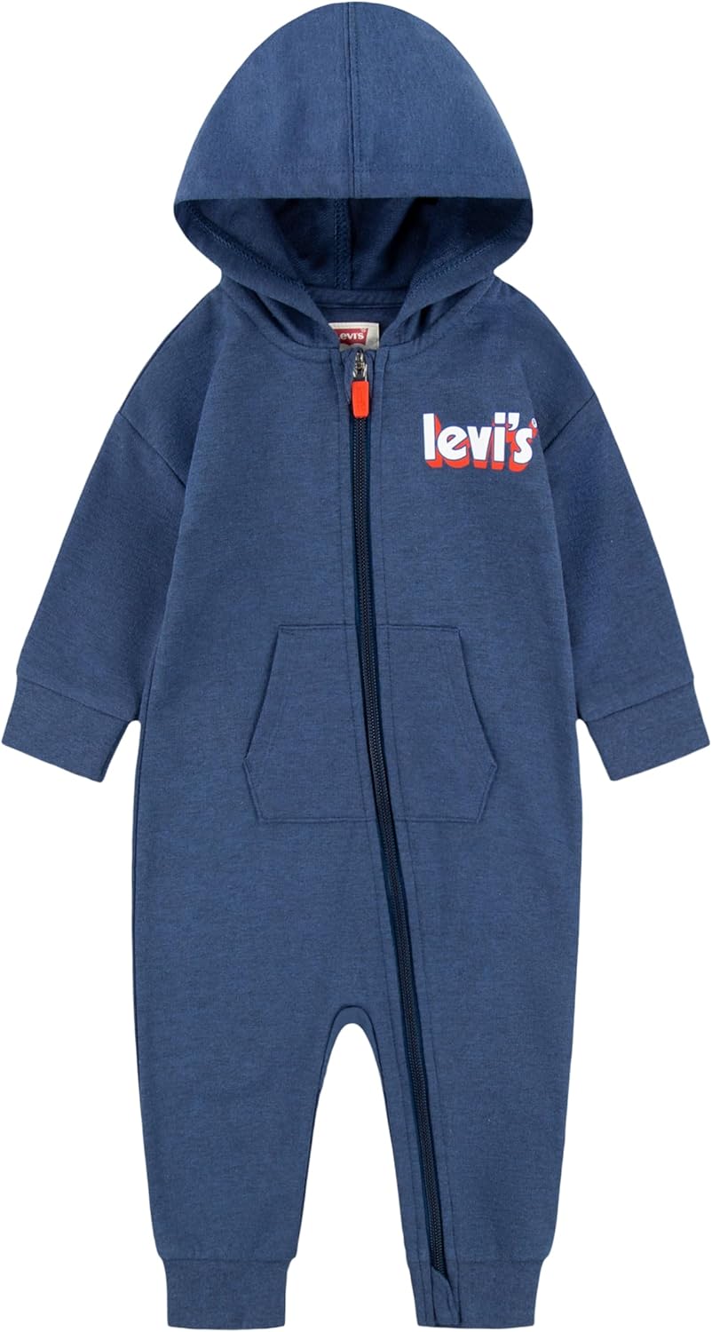

Детский комбинезон Levi's с длинными рукавами и капюшоном унисекс, Estate Blue Heather