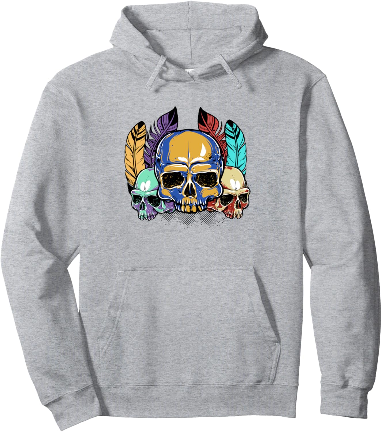 

Толстовка в готическом стиле с красочным узором из черепов и перьев, серая Skull And Feather Gothic Pattern, Серый, Толстовка в готическом стиле с красочным узором из черепов и перьев, серая Skull And Feather Gothic Pattern