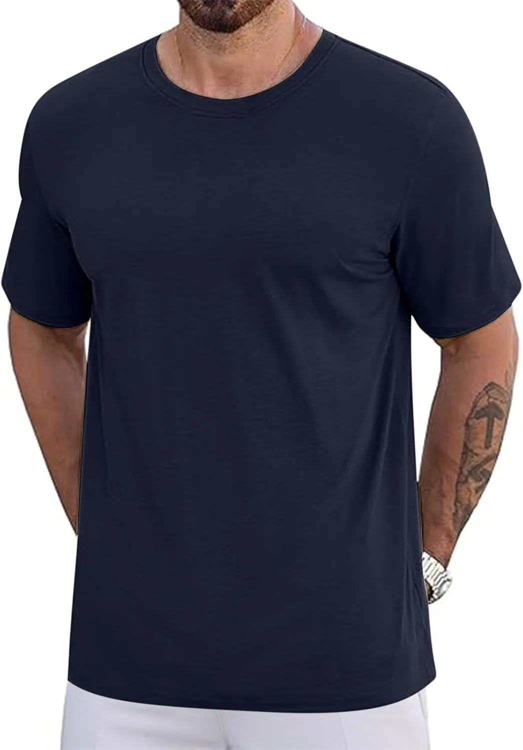 Мужская футболка Soft Cotton Crew Neck, Slim Fit, S-5XL — фото 2