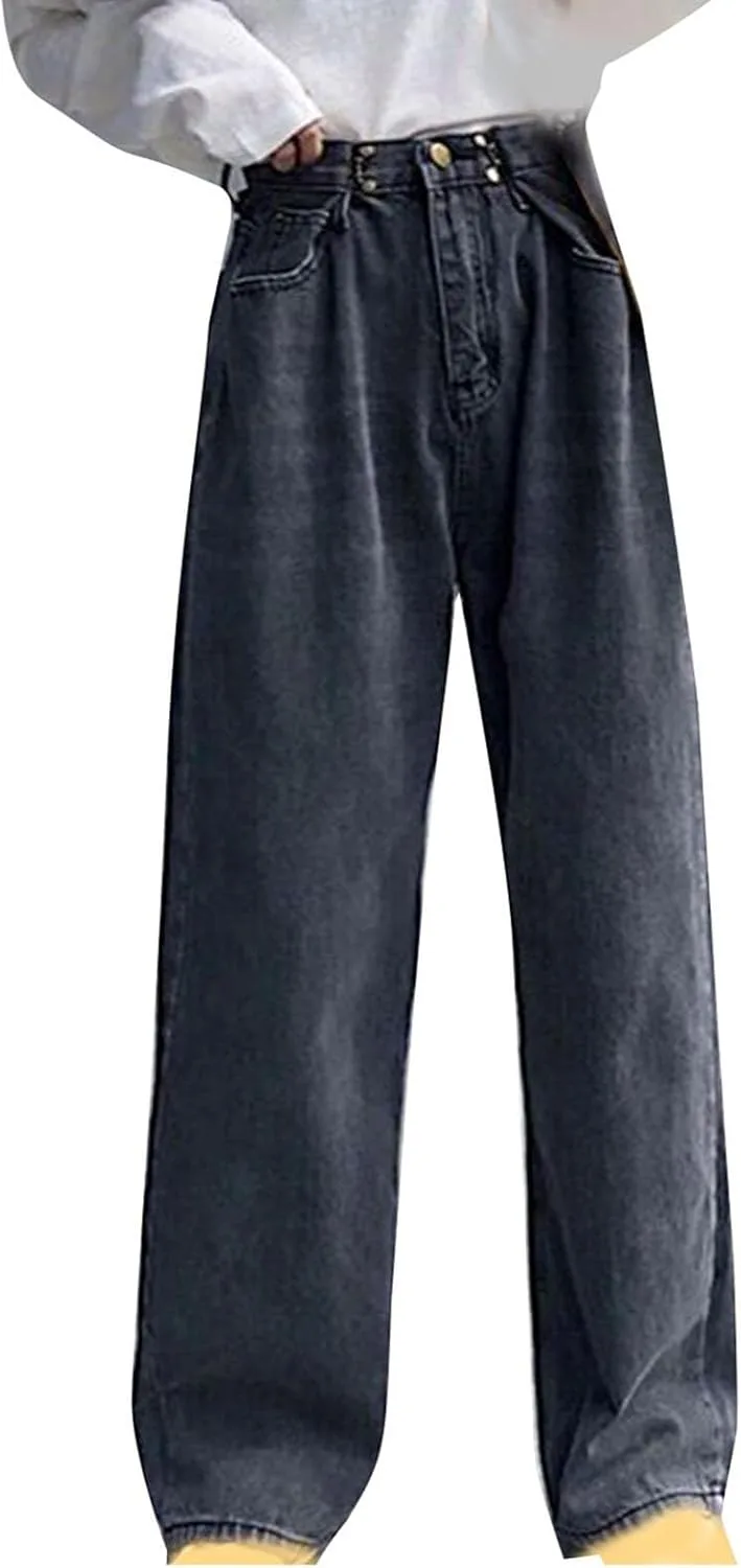 

XUNRYAN джинсы женские baggy wide leg distressed high waist