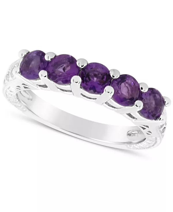 

Кольцо с голубым топазом (1-1/2 карата) из стерлингового серебра (также доступно с другими камнями, соответствующими знаку зодиака) Macy'S, amethyst