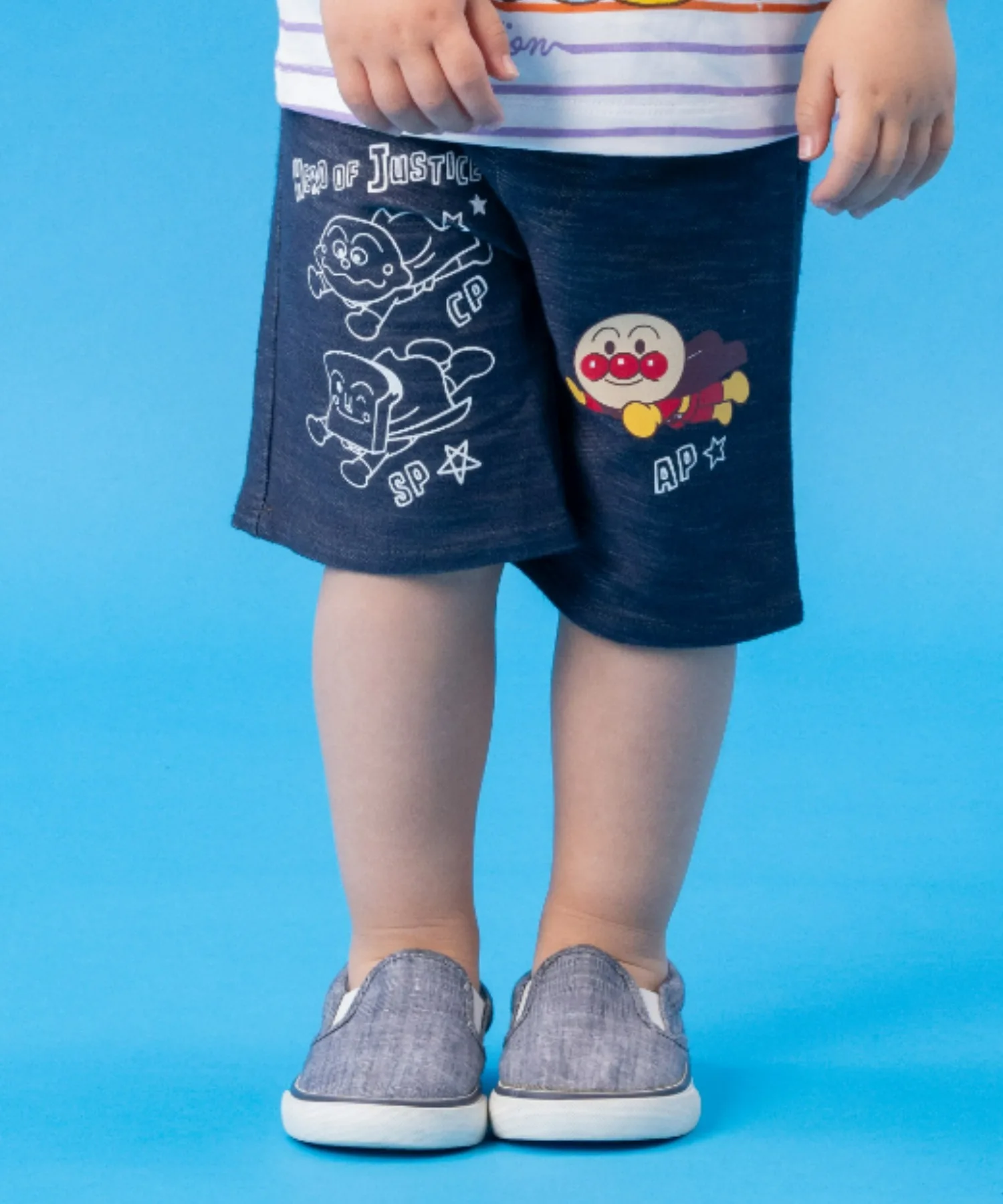 Детские джинсовые трикотажные штаны с принтом Anpanman ANPANMAN KIDS COLLECTION синие