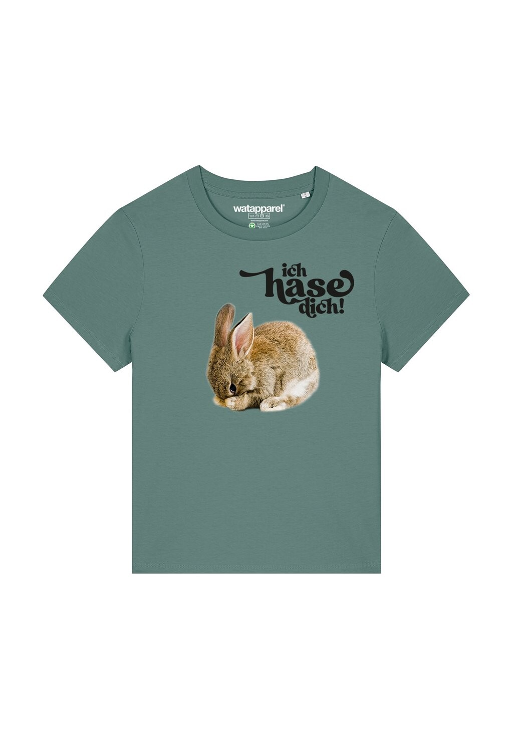 

Футболка с принтом ICH HASE DICH watapparel, зеленый