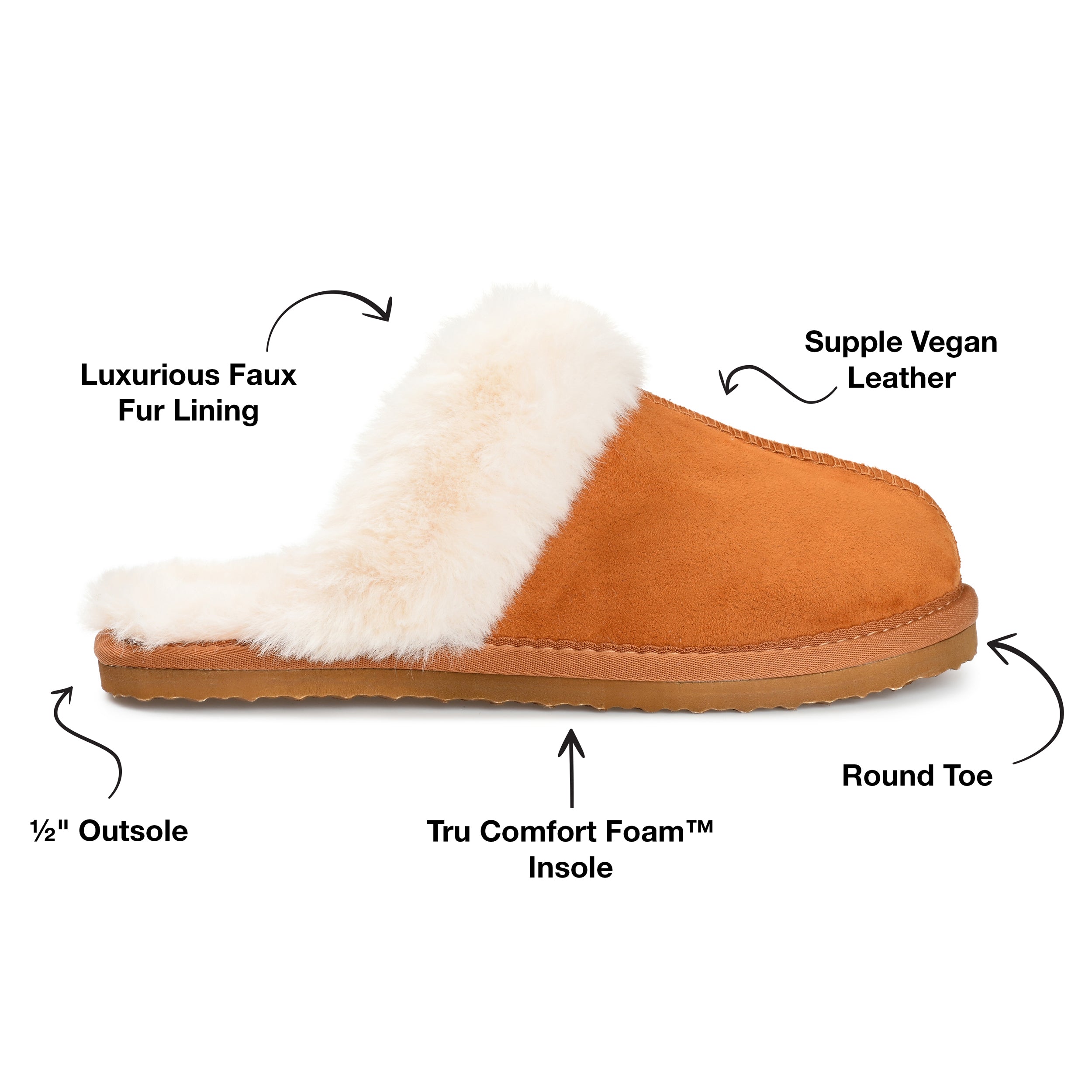 Женские тапочки Tru Comfort Foam Delanee из коллекции Journee, коричневый — фото 4