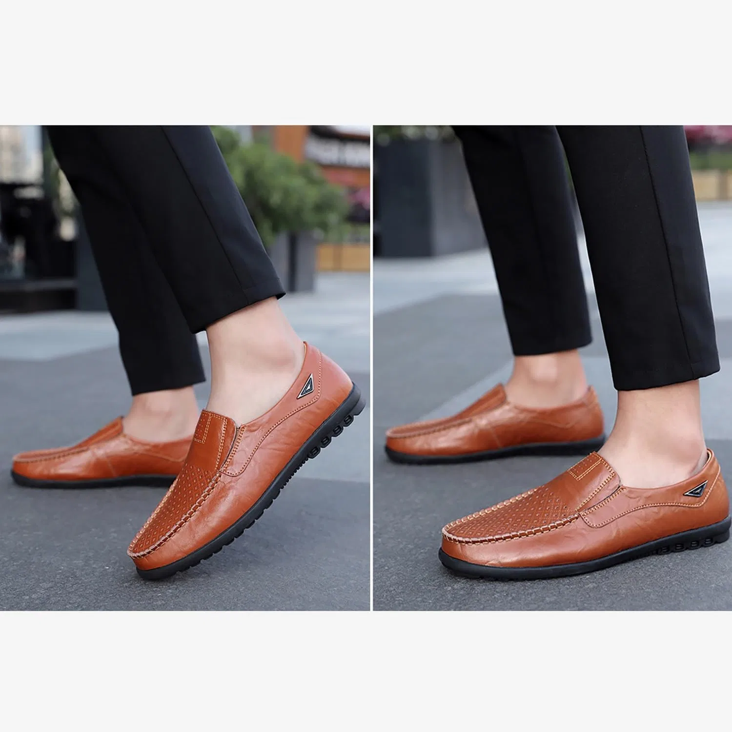 Лоферы мужские с двойной пряжкой, Slip-On, красный DAO-UPPSE — фото 4