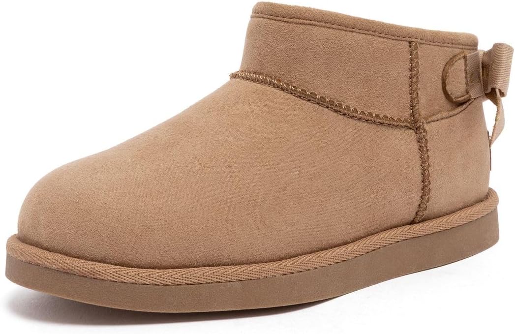 

Зимние ботинки Juicy Couture для девочек с бантом, уютные ботинки на меху без застежки для маленьких и больших детей, Natural-Kelsey