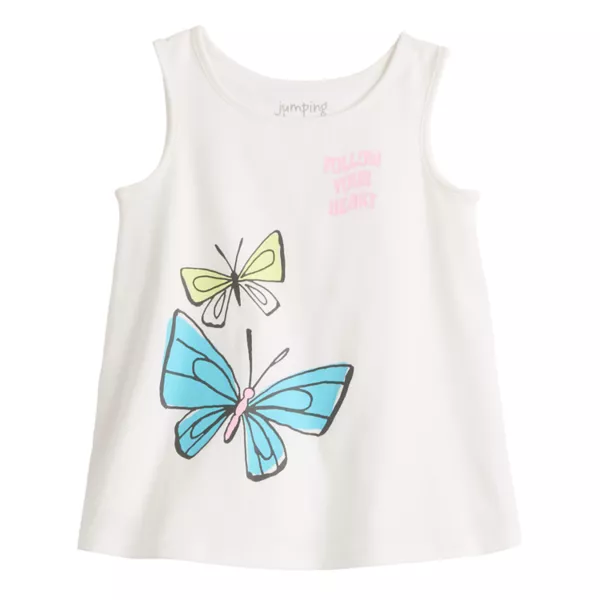 

Детский и женский адаптивный двойной топ 4-12 лет Jumping Beans, цвет white butterfly