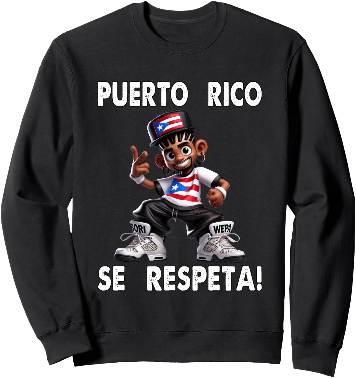 

Толстовка с флагом Puerto Rico Se Respeta Afro Boricua Wepa PR Puerto Rico Se Respeta Collection, More Here, черный
