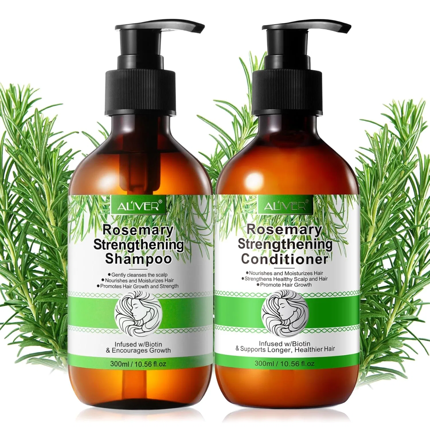 Набор для ухода за волосами P-Beauty с розмарином P-Beauty Cosmetic Accessories, Shampoo + Conditioner