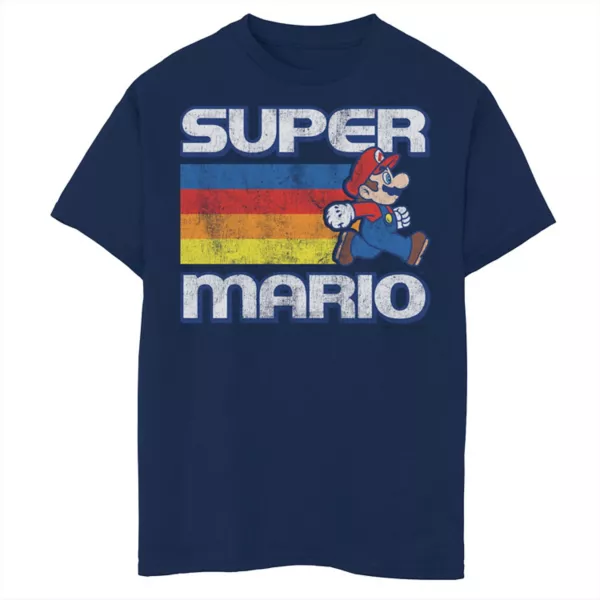 

Футболка с графическим принтом Nintendo Super Mario Bars для мальчиков Licensed Character, синий